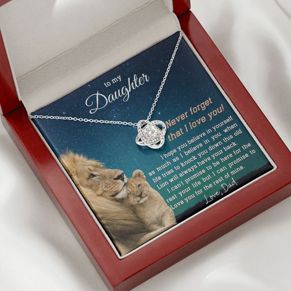 To My Daughter - Never Forget that I Love You - Love Knot Necklace