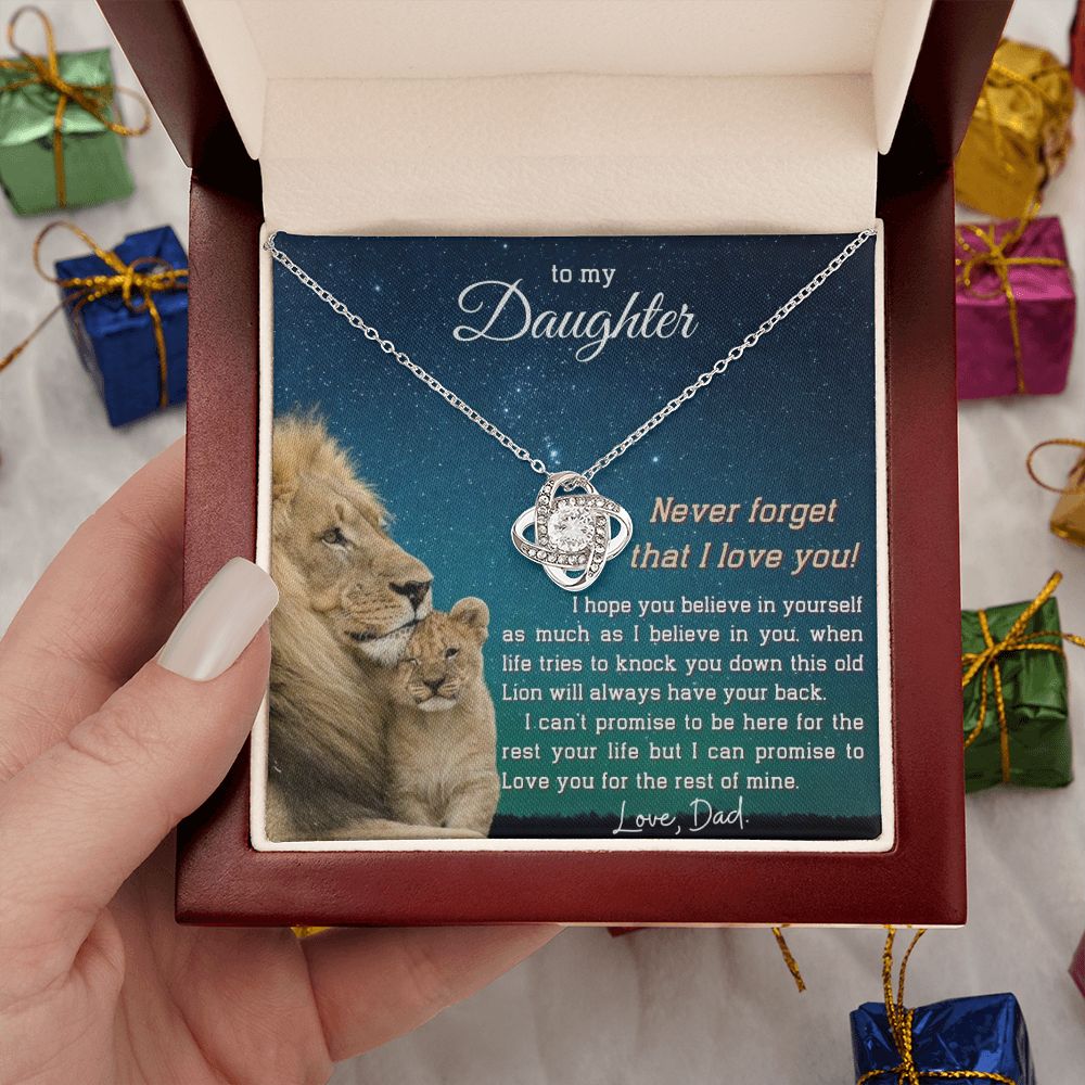 To My Daughter - Never Forget that I Love You - Love Knot Necklace