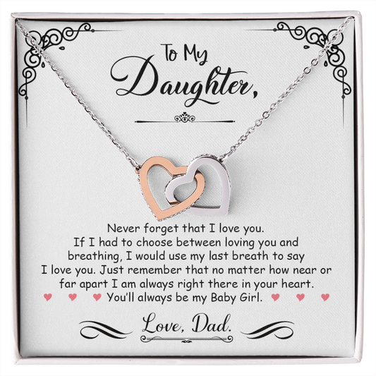 To My Daughter - Interlocked Heart Necklace