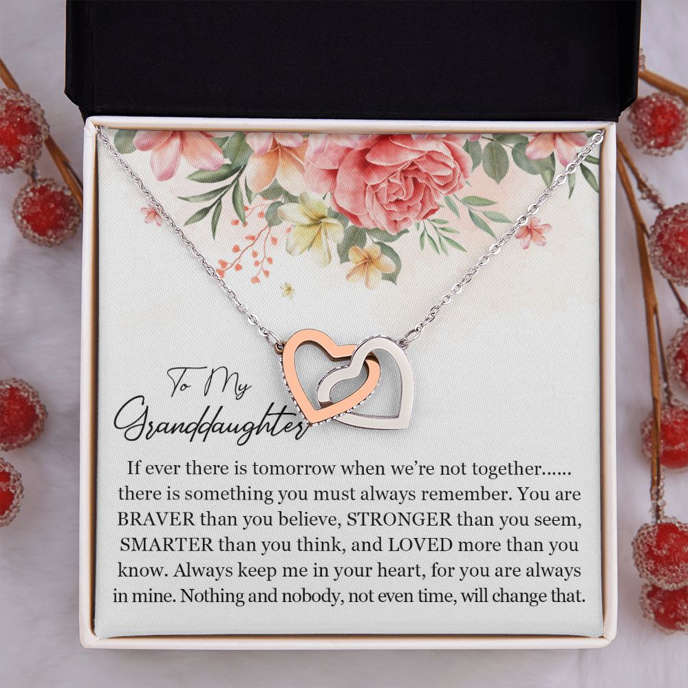 To My Granddaughter - Interlocked Heart Necklace