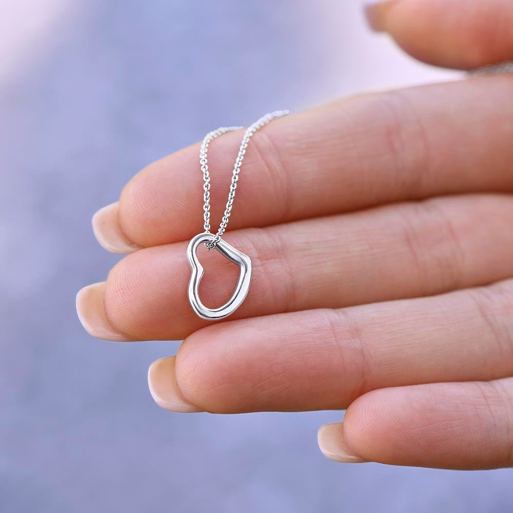 To My Bonus Daughter - Delicate Heart Necklace