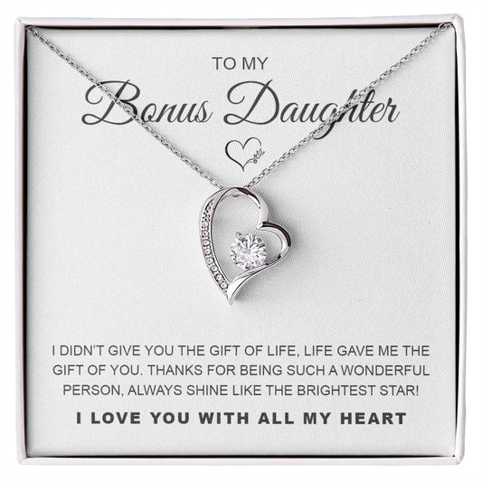 To My Bonus Daughter - Forever Love Necklace