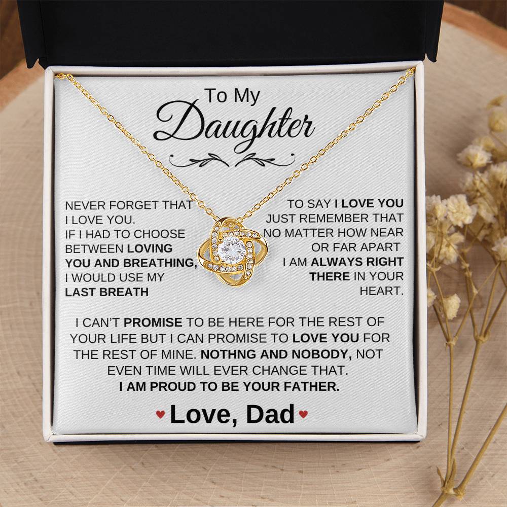 Beautiful Gift for Daughter From Dad "Forever Love" Necklace